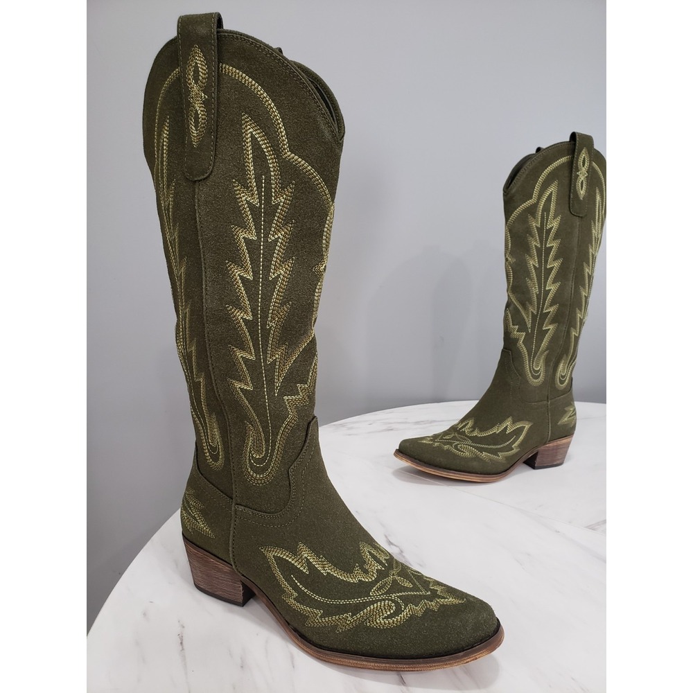 NEW 6.5 RedTop Women's Cowboy Boots Olive Green RED TOP western hunter festival